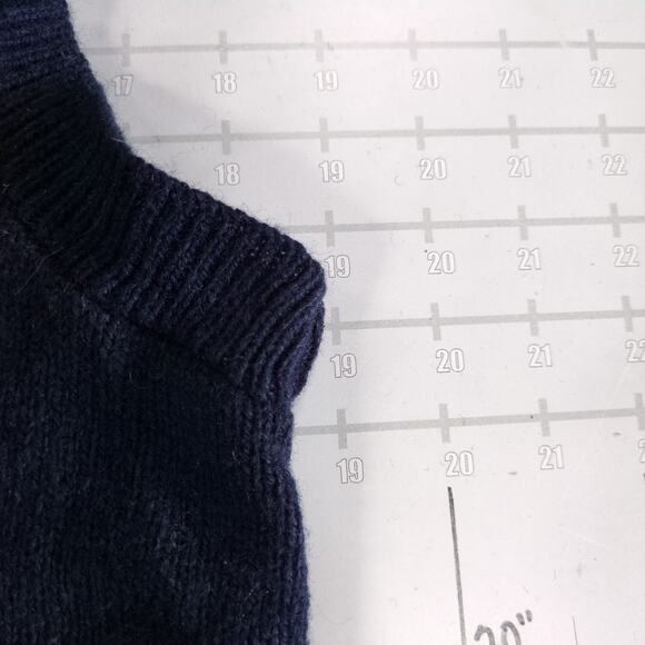 Vintage JCPenney Sweater Vest Mens M Blue Cardigan 80s Button Up Ribbed 80s - Picture 7 of 8